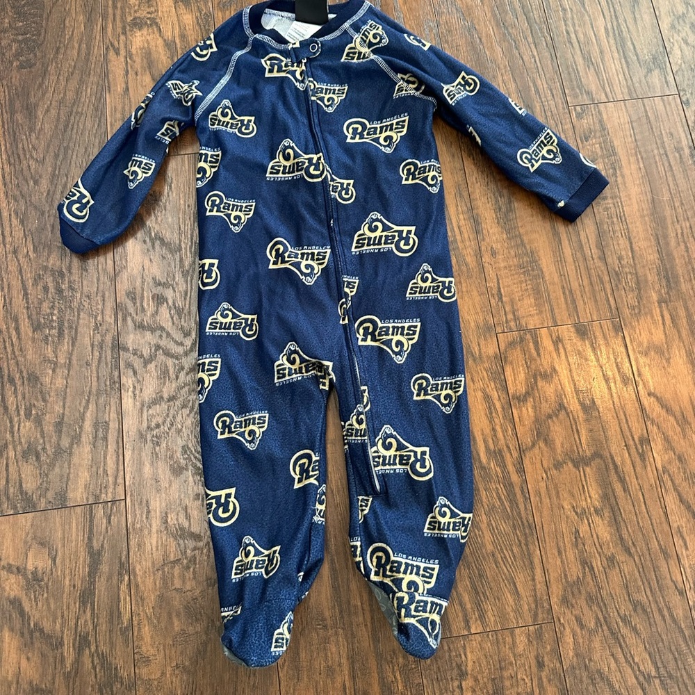 LA Rams fleece footie pajamas